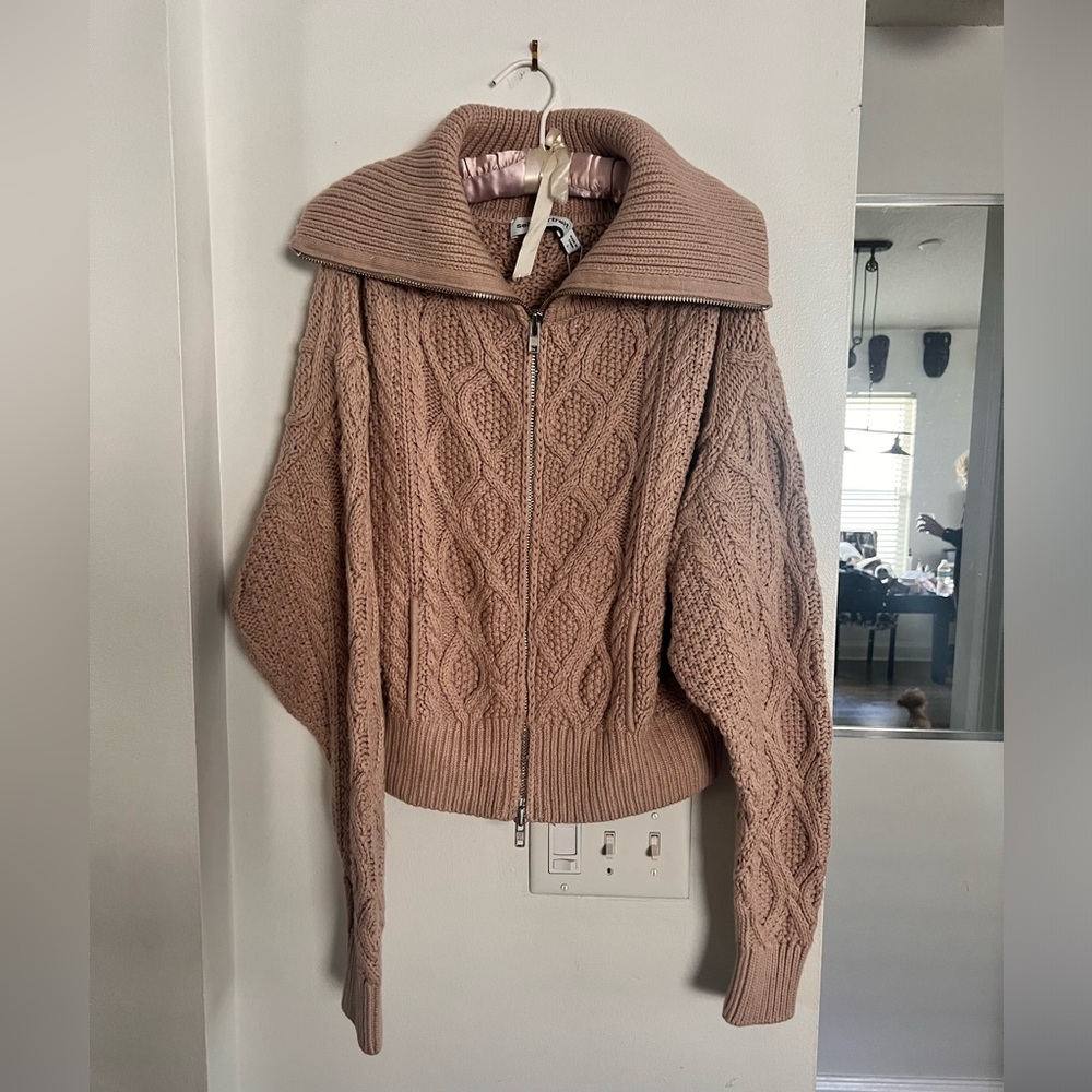 Never Worn Self-Portrait Cable Knit Taupe Sweater